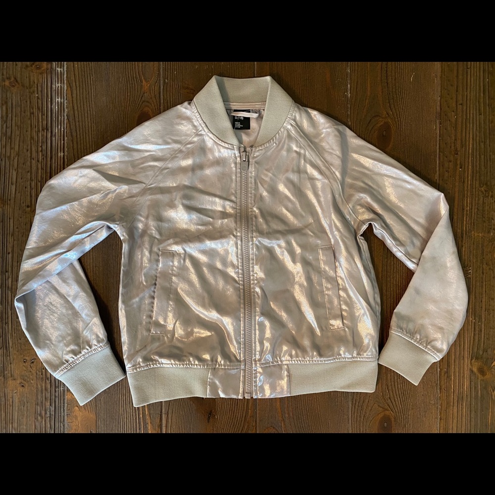 NEW Kids Zella shiny silver jacket